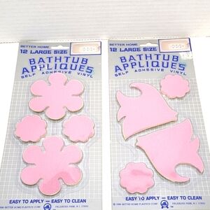 Bathtub Appliqués Non Slip Self Adhesive Vinyl 2 packs of 12 pcs each NWT Pink